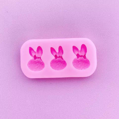 MOLDE DE SILICONA MINI CONEJOS X 3
