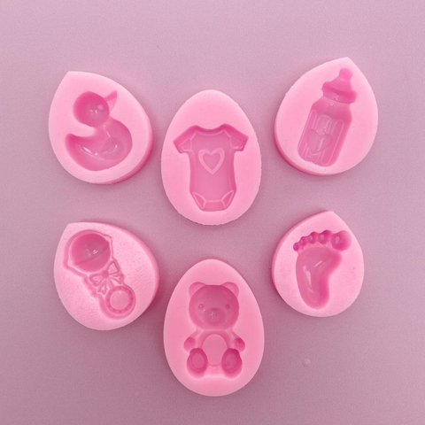 MOLDE DE SILICONA SET DE BABY SHOWER