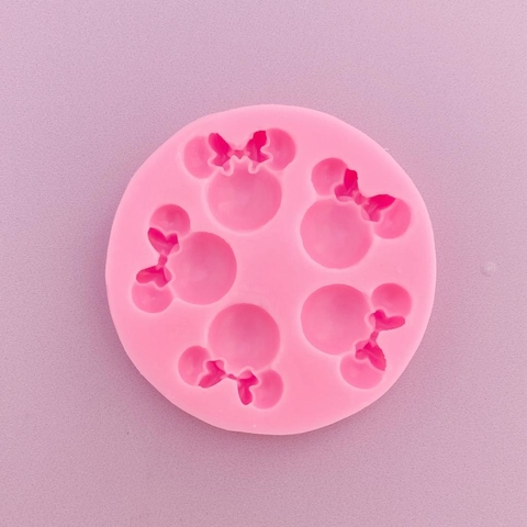 MOLDE DE SILICONA CARA MINNIE X 5