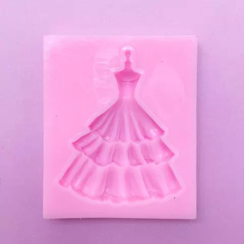 MOLDE DE SILICONA VESTIDO CAPAS