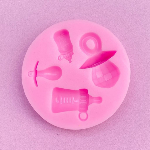 MOLDE DE SILICONA BABY SHOWER CHUPETE Y MAMADERAS