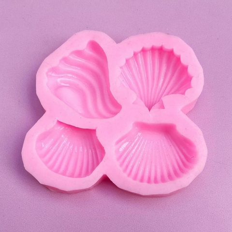 MOLDE DE SILICONA CONCHAS DE MAR X 4