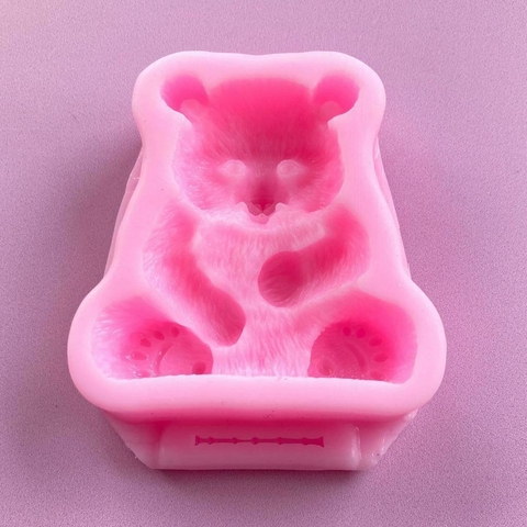 MOLDE DE SILICONA OSO PANDA CON BAMBU