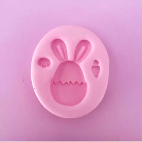 MOLDE DE SILICONA HUEVO OREJAS CONEJO