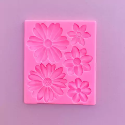 MOLDE DE SILICONA FLORES X 5 XL