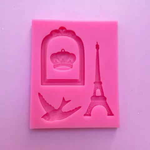 MOLDE DE SILICONA PARIS CORONA Y AVE