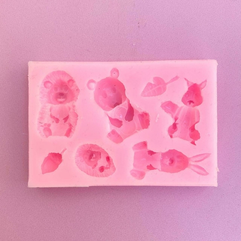 MOLDE DE SILICONA ANIMALES DEL BOSQUE