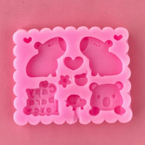 MOLDE DE SILICONA CAPIBARAS LOVE - comprar online