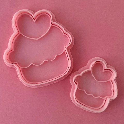 CORTANTE 3D SET X 2 CUPCAKE CORAZÓN - comprar online