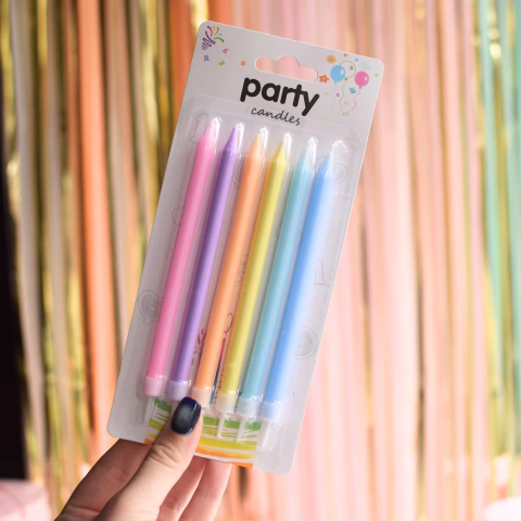 Velitas largas pastel Party x 6 - comprar online