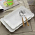 Bandeja blanca con relieve 24 x 15.5 cm (Segunda selección)