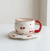 Set de Taza y Platito Cerezas y corazones