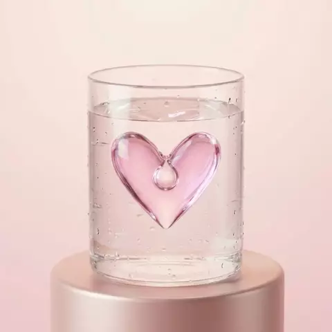 Vaso de vidrio Corazón