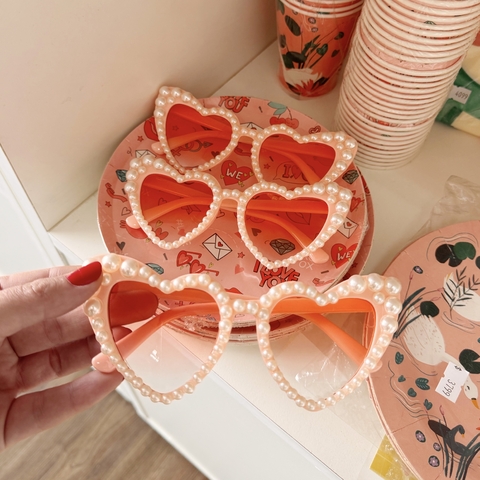 Anteojos Corazón con Perlas Pink - comprar online