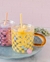 Taza Picnic de vidrio con tapa y sorbete - comprar online