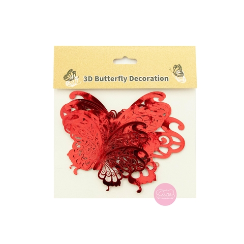 Mariposas rojas caladas 3D x 12 - comprar online
