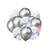 Set de 10 globos plateados y confetti plateado