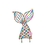 Topper Cola de sirena multicolor x 1