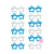 Set x 12 anteojos estrella celeste y blanco