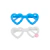 Set x 12 anteojos corazon celeste y blanco - comprar online