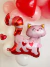 Globo Gatito sonriente rosa y rojo 65 cm - comprar online