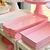 Set de 4 bandejas party rectangular rosa