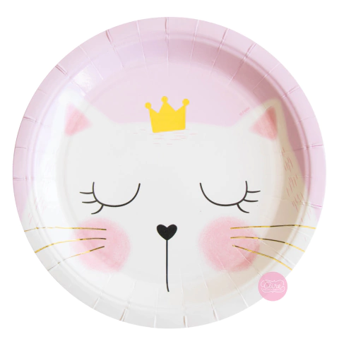 Platos gatito corona x 6 - comprar online