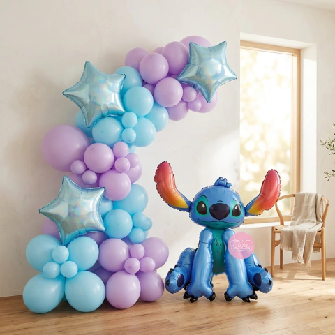 Set big arco de globos Stitch 3d