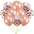 Set de 10 globos gold rose y confetti