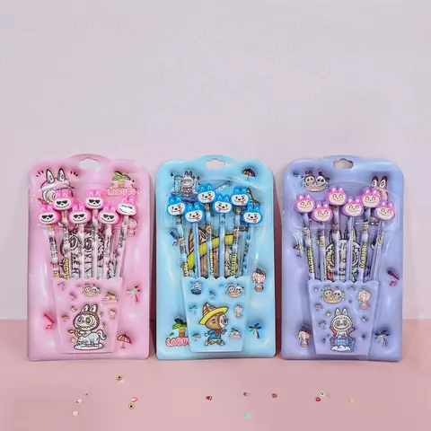 Set x 6 Lapices con goma Labubu