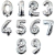 Globo numero 16" / 40 cm plateado - comprar online