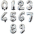 Globo numero 14" / 36 cm plateado calidad premium