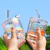 Vasos con tapa y sorbete iridiscentes x 2 - comprar online
