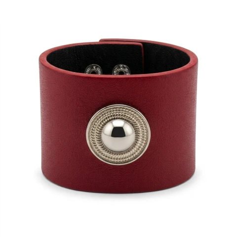 Pulsera BORDO Con Herraje Circular