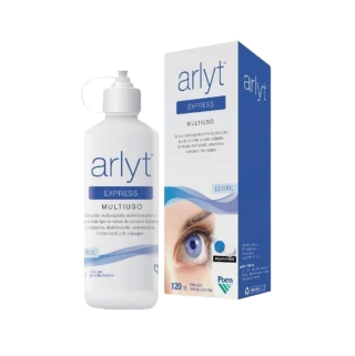 Solución multifuncional Arlyt Express de 120 ml, ideal para lentes de contacto