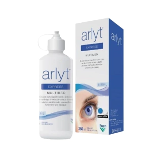 Arlyt Express de 360 ml, solución multipropósito para lentes de contacto