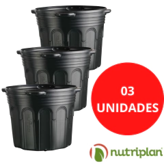 Embalagem Para Mudas Com 40 Litros 3 Und Preto Nutriplan