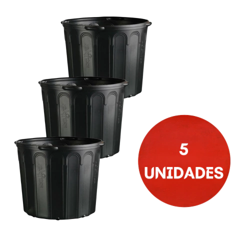 Embalagem Para Mudas 25 Litros Preto Com Alça Nutriplan 5 Un