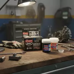 Super Cola Epoxy Uno Altas Temperaturas - Preto 100g