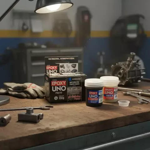 Super Cola Epoxy Uno Altas Temperaturas - Preto 100g