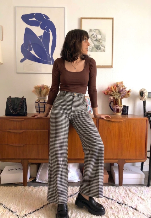 Pantalón Palazzo Vicky N&B - comprar online