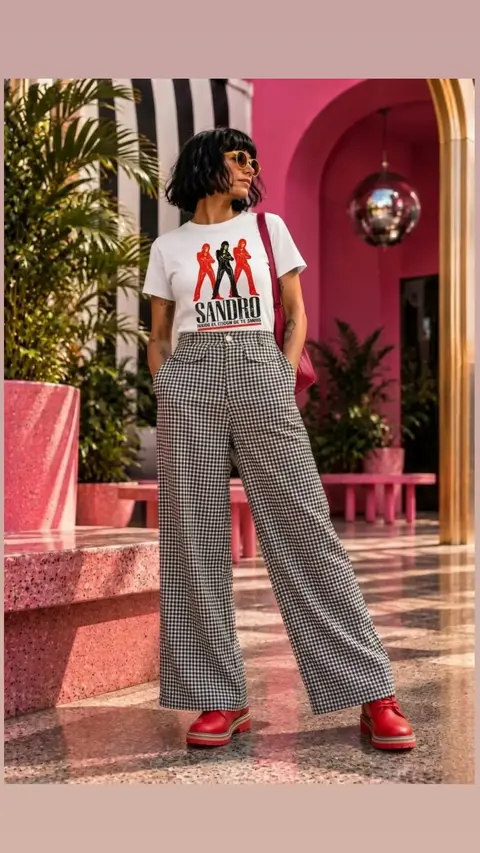 Pantalón Palazzo Vichy