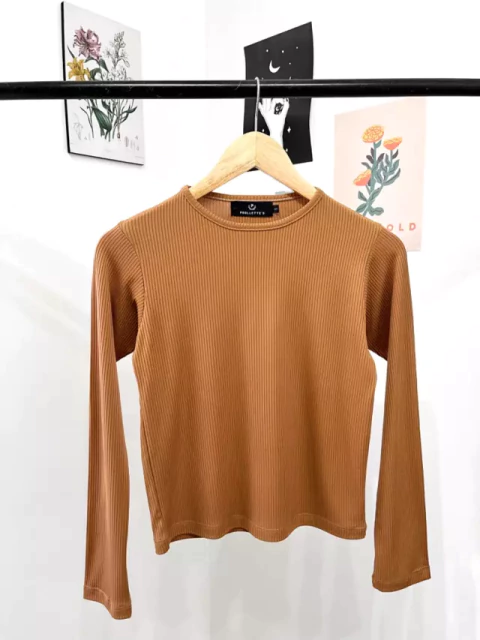 Remera Baby Tee Tostado ML