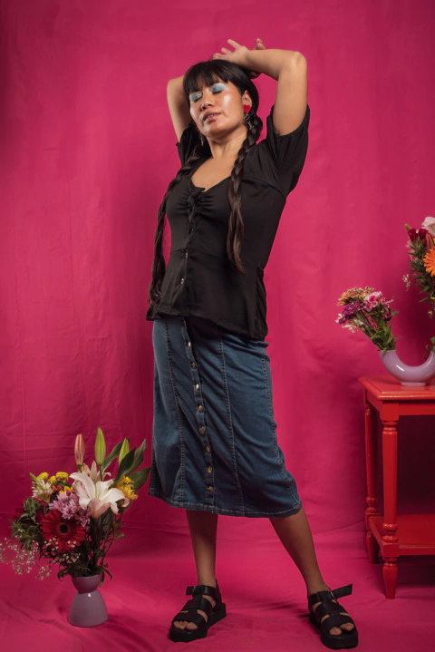 Camisa Robertina Negra Sale!