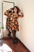 Vestido Sastre Flores Ocre - tienda online