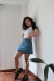 Falda Cecilia Jean Celeste - tienda online