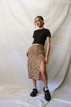 Falda Midi Animal Print - tienda online