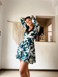 Imagen de Vestido Fuego Verde & Blanco