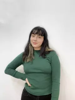 Polera Pixel Manga Larga Verde Inglés en internet