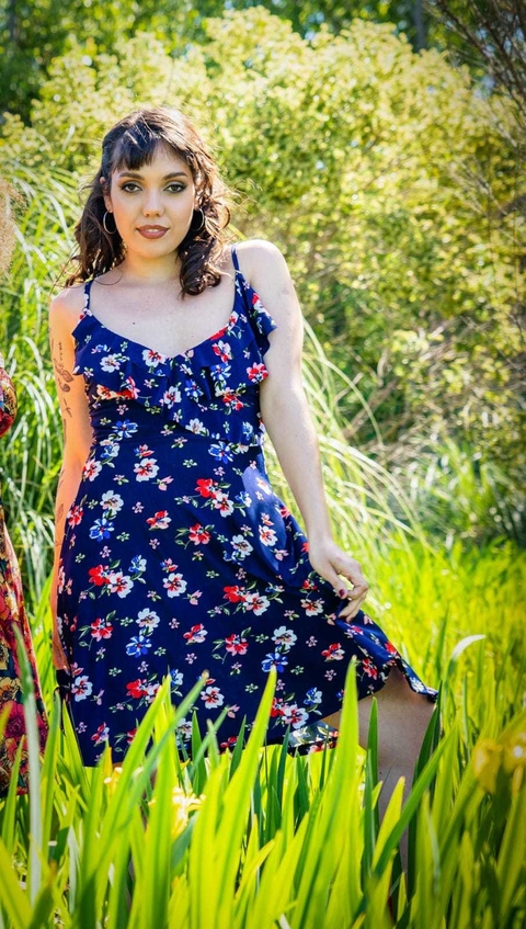 Vestido Volados Azul Sale!